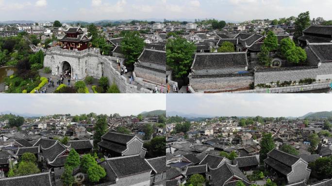 贵阳青岩古镇夏季航拍全景01