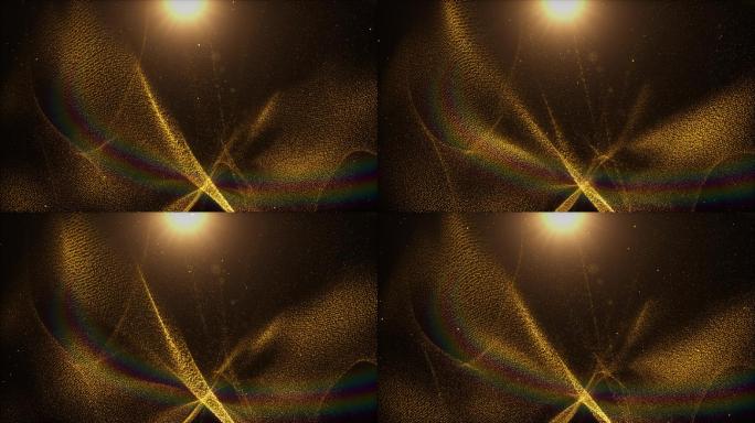 金色复古粒子飘动循环-2