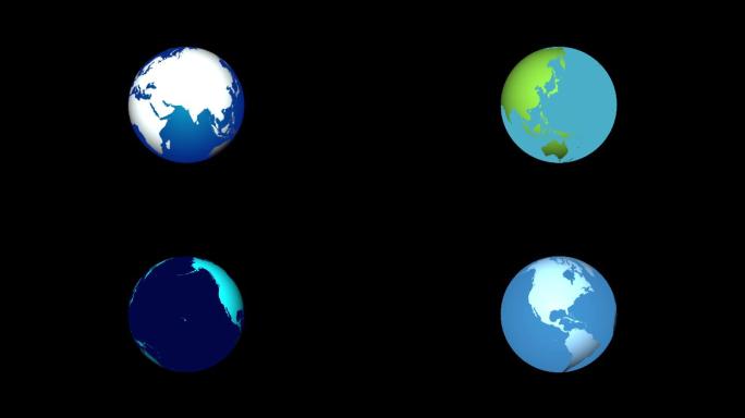 地球转动透明通道无缝循环（4色）