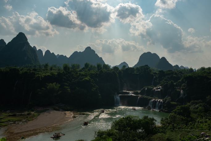 广西崇左大新德天跨国大瀑布延时