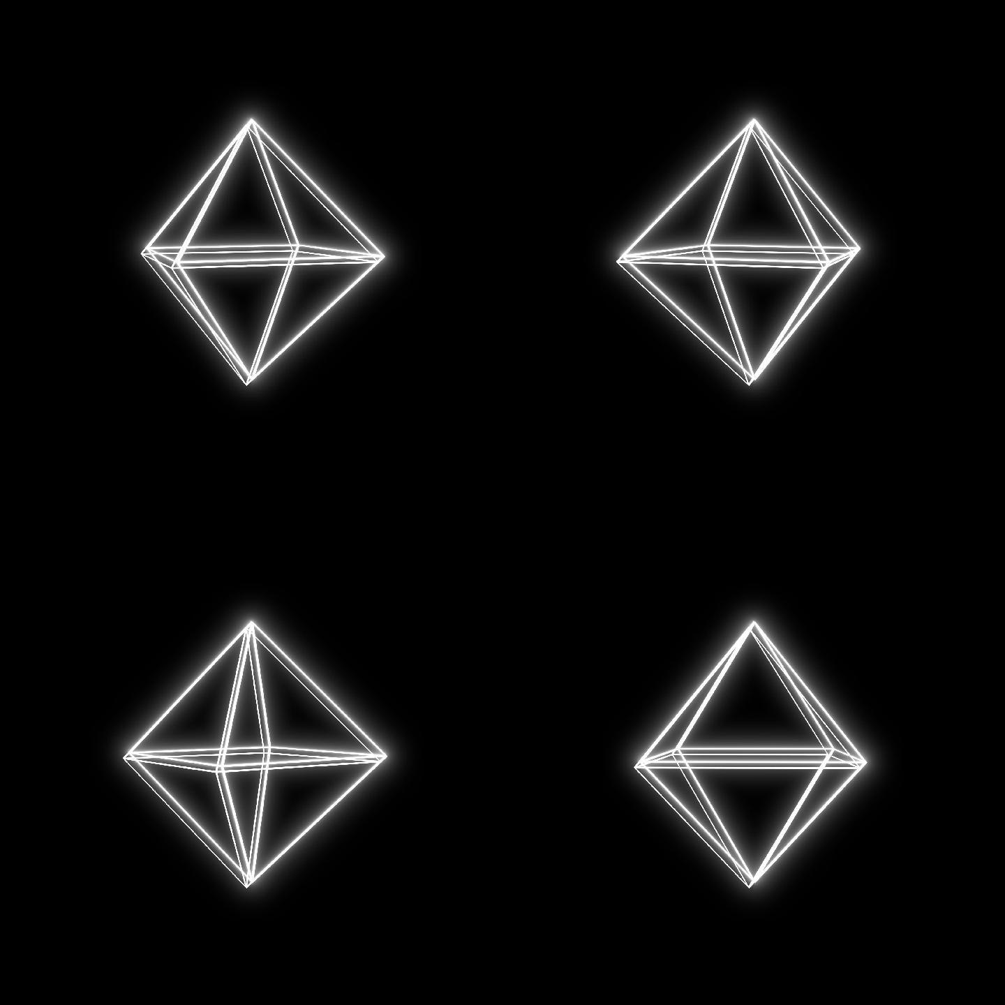 菱形钻石宝石发光体三维