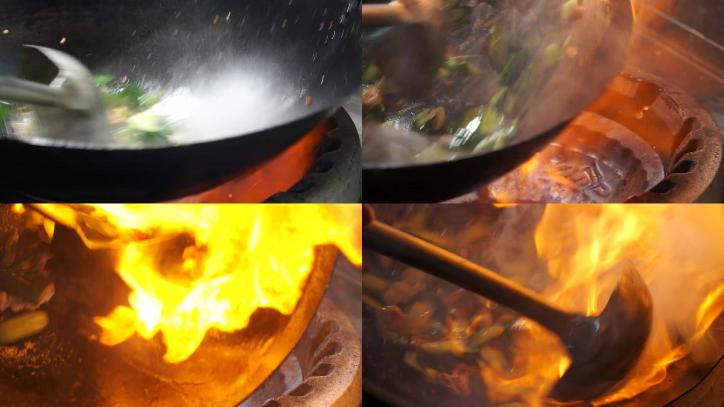 炒菜 厨师 厨艺 饮食 素材 火焰 做饭