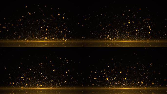 4K金色粒子上升效果-带通道无限循环
