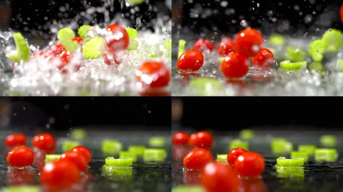 高清蔬菜西红柿落水素材