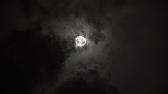 4K夜色中的月亮月球视频素材