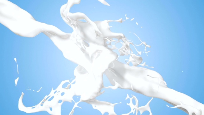 慢动作牛奶飞溅冲撞碰撞流体