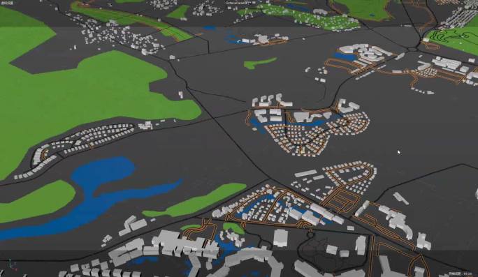 三亚市区三维建筑轮廓立体城市可视化地图