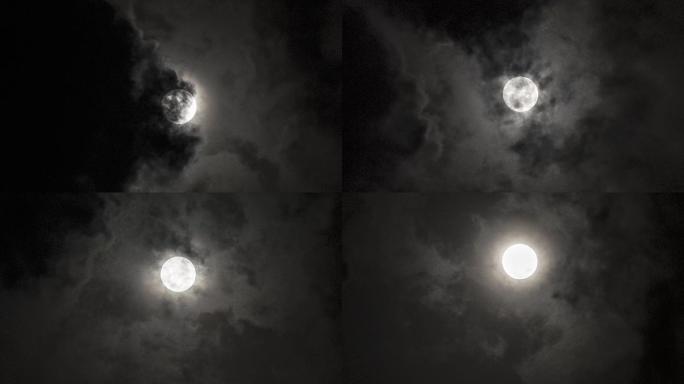 4K夜空中明亮的月亮视频素材