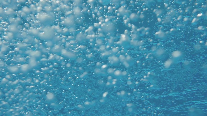 流动的水下气泡三亚潜水游泳海南海岛
