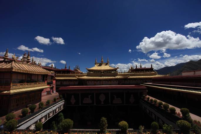 西藏布达拉宫建筑群延时拍摄