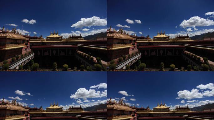 西藏布达拉宫建筑群延时拍摄