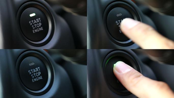 用手指按发动机起动按钮