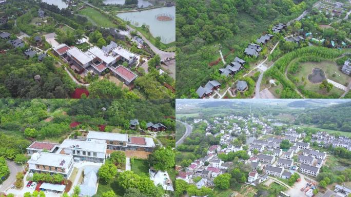 南京高淳石墙围航拍鸟瞰民宿美景及民宿内景