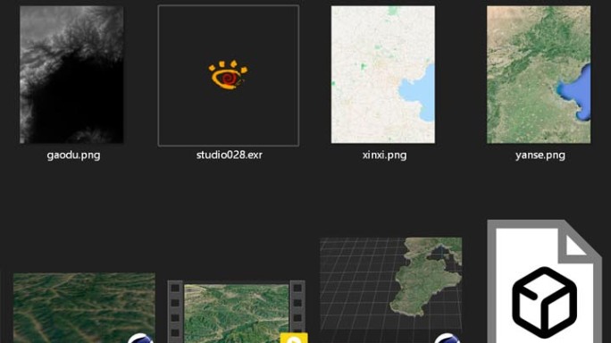 河北省三维地形地图c4d模型
