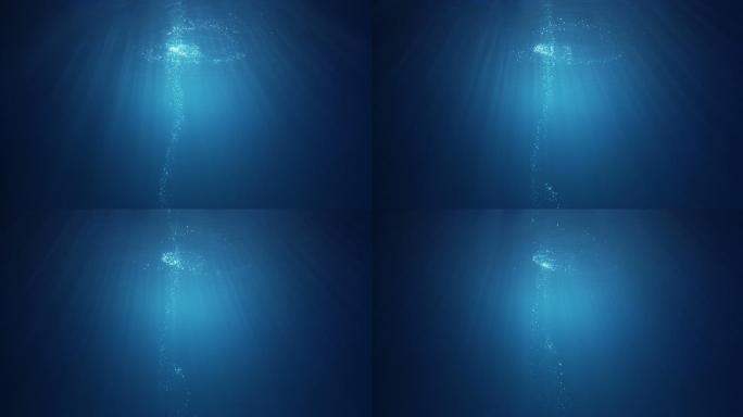 水下气泡深海海水水底蓝色