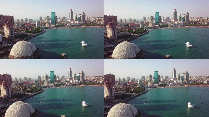 青岛地标航拍素材山东青岛市城市