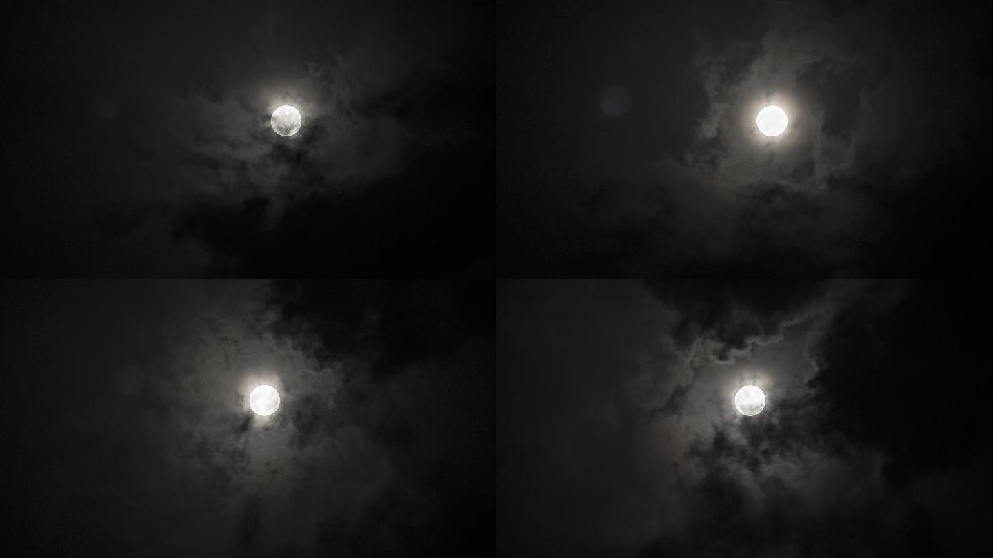 4K天空中明亮的月亮视频素材