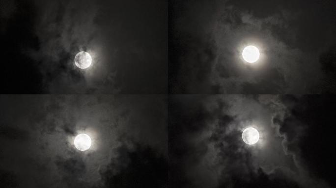 4K寂静夜晚的月色视频素材