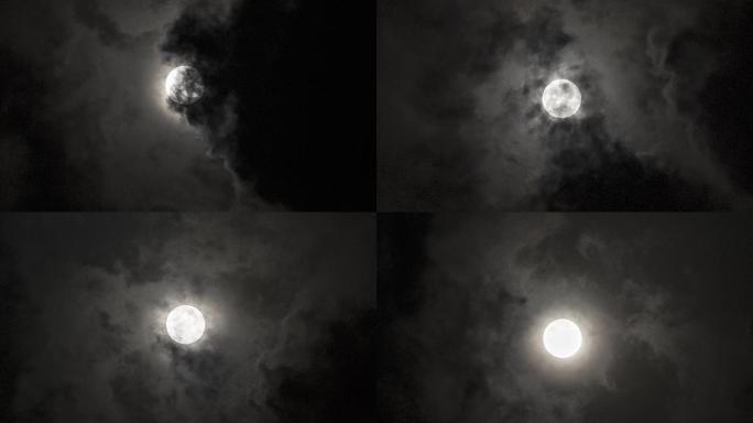 4K夜晚天空中的月亮视频素材