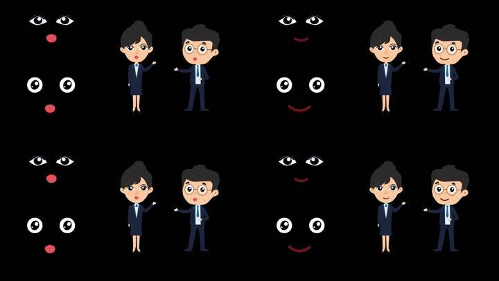 透明通道mg卡通男生女生动画眨眼说话