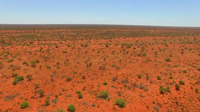 澳大利亚西部内陆沙漠的鸟瞰图。