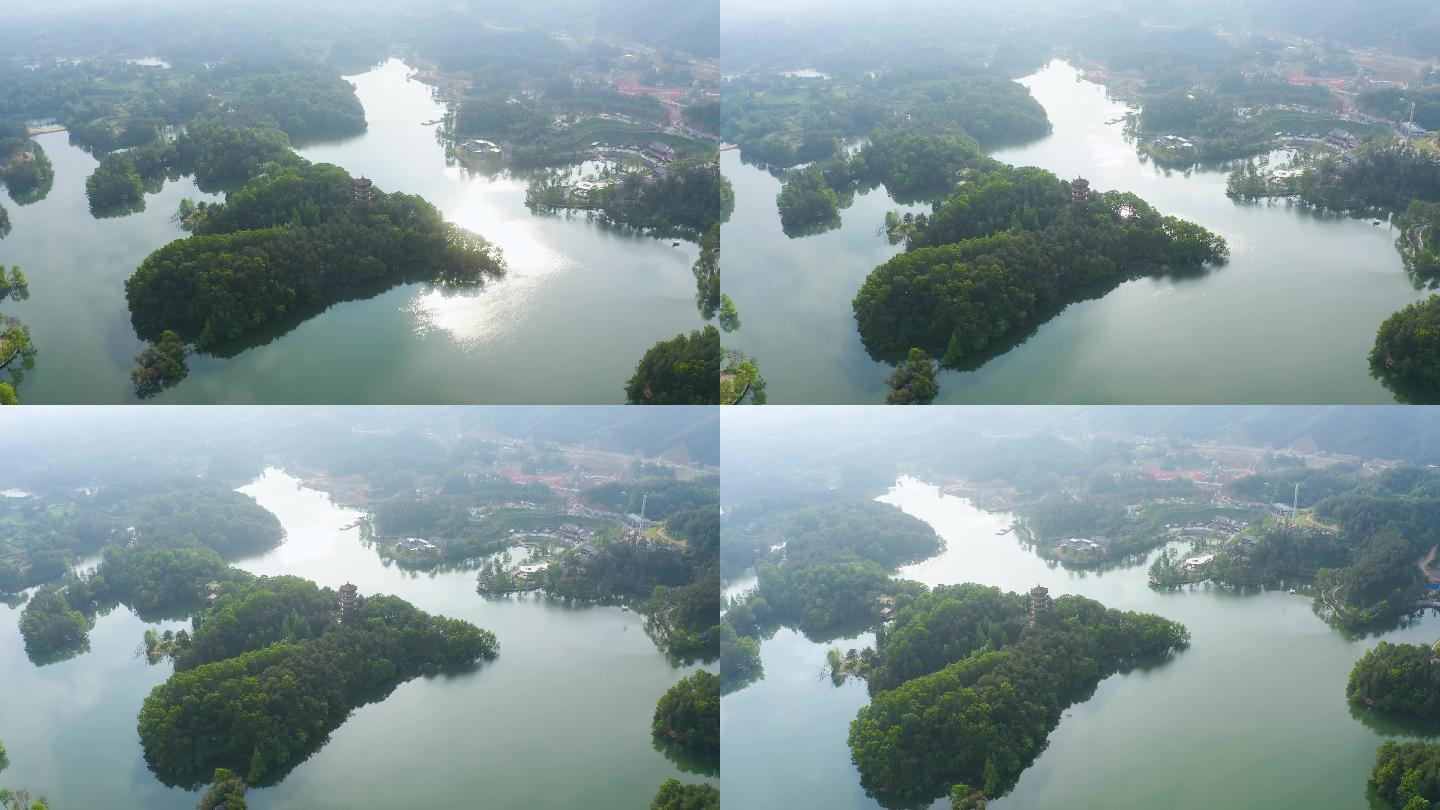 4K航拍陕西汉中南湖景区