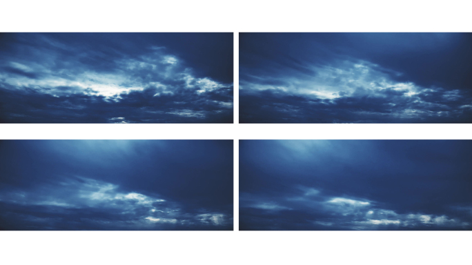 【宽屏天空】蓝色阴霾恐怖氛围厚云阴天乌云