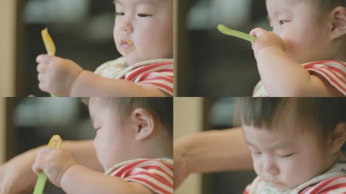 日本婴儿用勺子吃婴儿食品