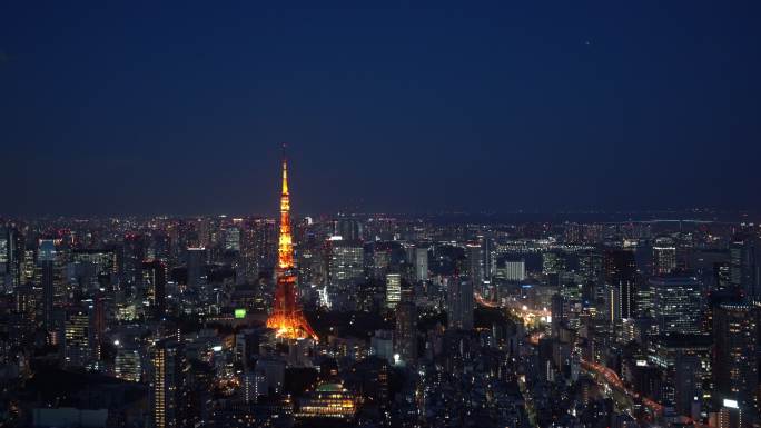 东京夜晚景观日本4K航拍首都