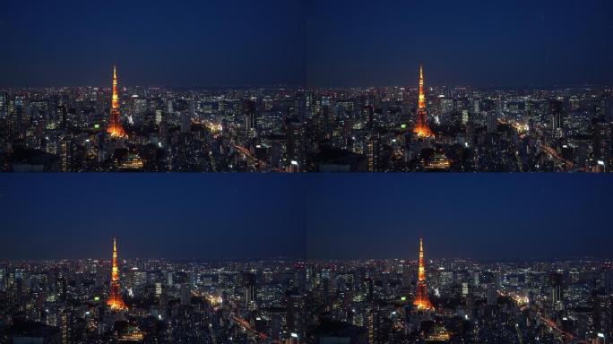 东京夜晚景观日本4K航拍首都