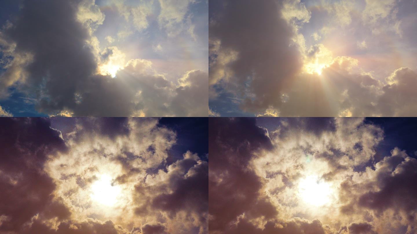两段云景视频丁达尔效应阳光明天未来希望阳