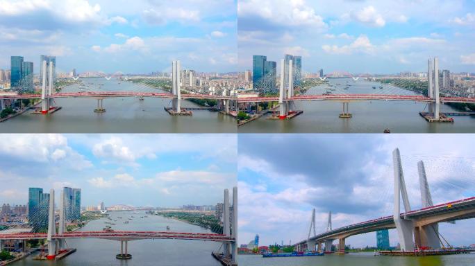 番禺素材洛溪大桥延时广州城市经济发展科技