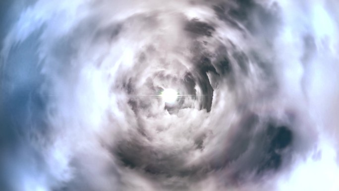 云隧道的抽象背景云洞云旋涡气象气候变化