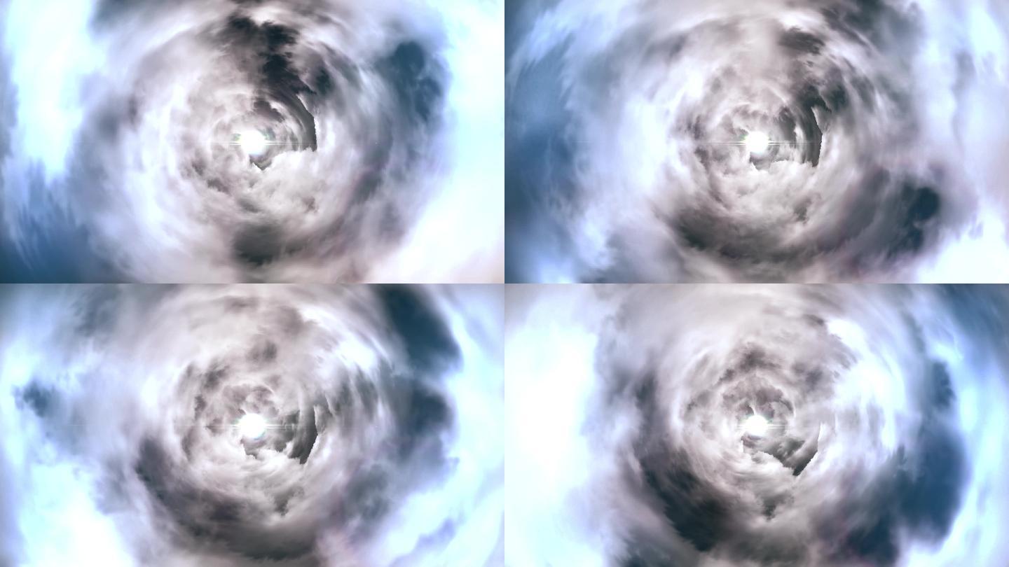 云隧道的抽象背景云洞云旋涡气象气候变化
