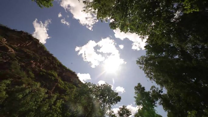 自然风光阳光穿过云层延时摄影