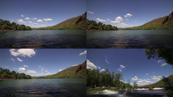 自然风光美丽湖泊延时摄影
