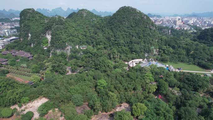航拍桂林七星公园风景区多镜头