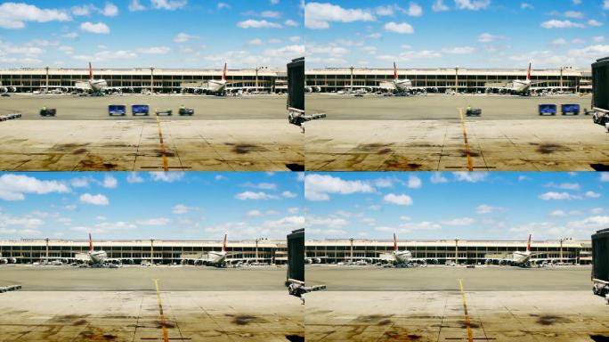 机场大门、飞机和停机坪