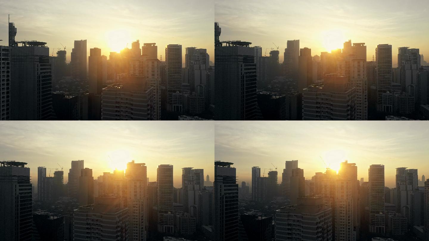 城市迎接太阳