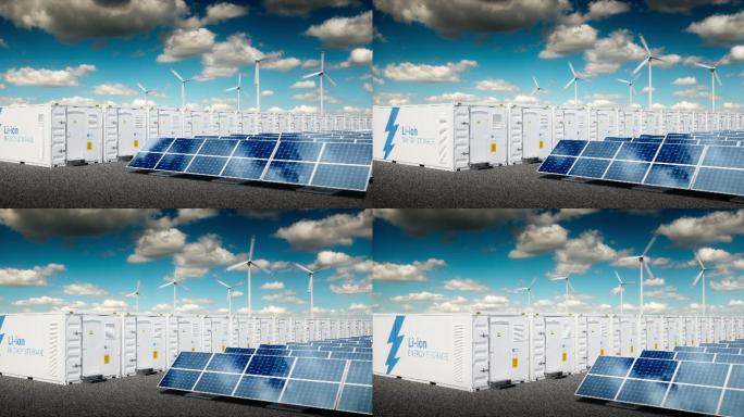 储能系统的概念。新能源清洁能源风力发电