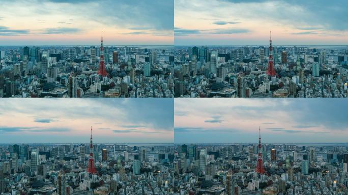 东京塔和东京城市景观
