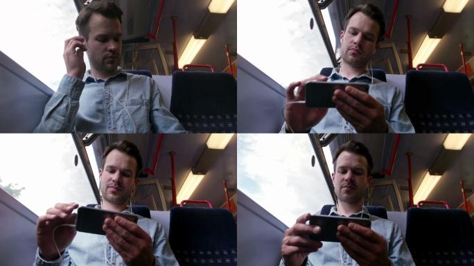 在火车上用手机看电影，听歌，浏览网页
