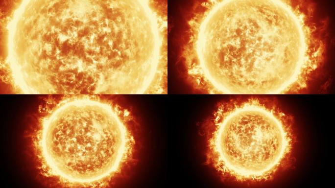 带耀斑的太阳能量球球体发热发光火球星球辐