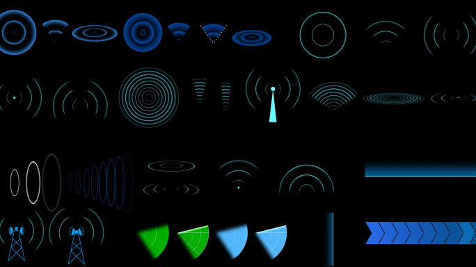 38款电波脉冲信号扩散素材（4K）