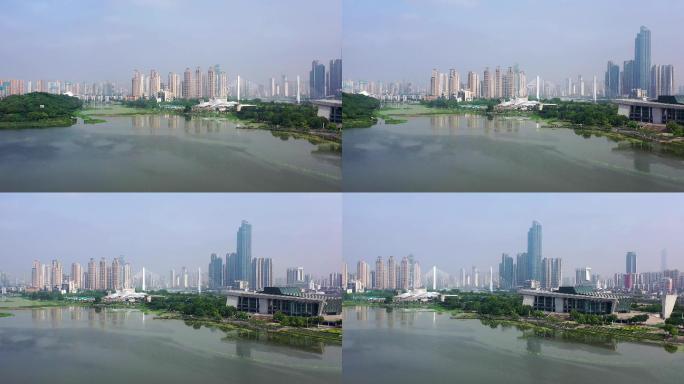 武汉月湖风光航拍4K视频