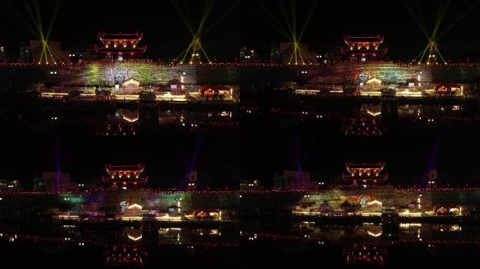 长汀县古城夜景航拍（4K）