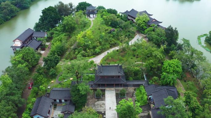 惠州丰湖书院雨后航拍