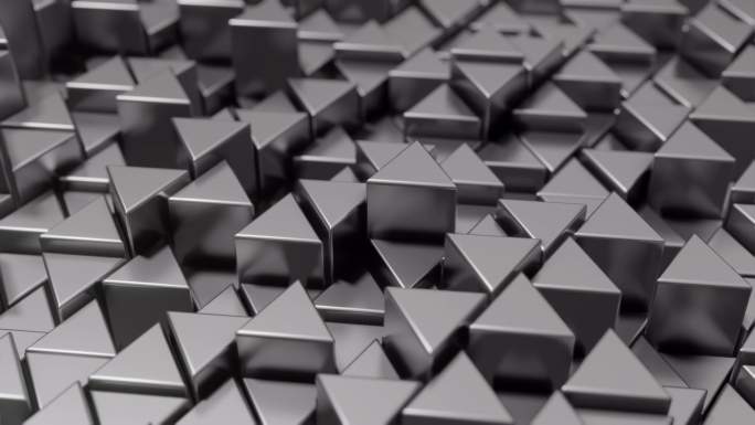 原创4K金属不绣钢三角方块舞动视频素材