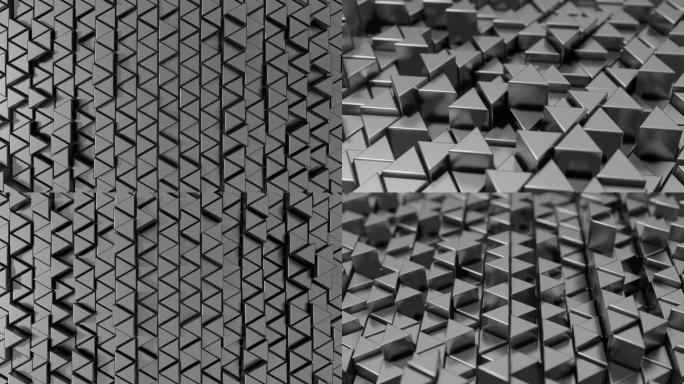 原创4K金属不绣钢三角方块舞动视频素材