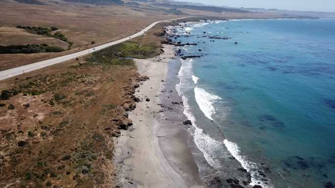 加州海岸线海边公路海水